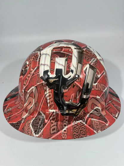 Full Brim Hard Hat Hydro Dipped Oklahoma Sooners