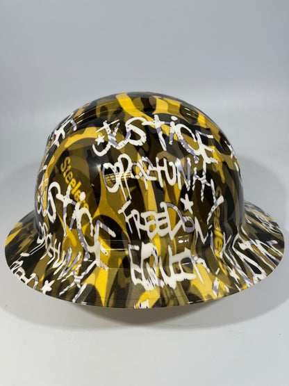Full Brim Hard Hat Custom Hydro Dipped PITTSBURG STEELERS INSPIRE CHANGE
