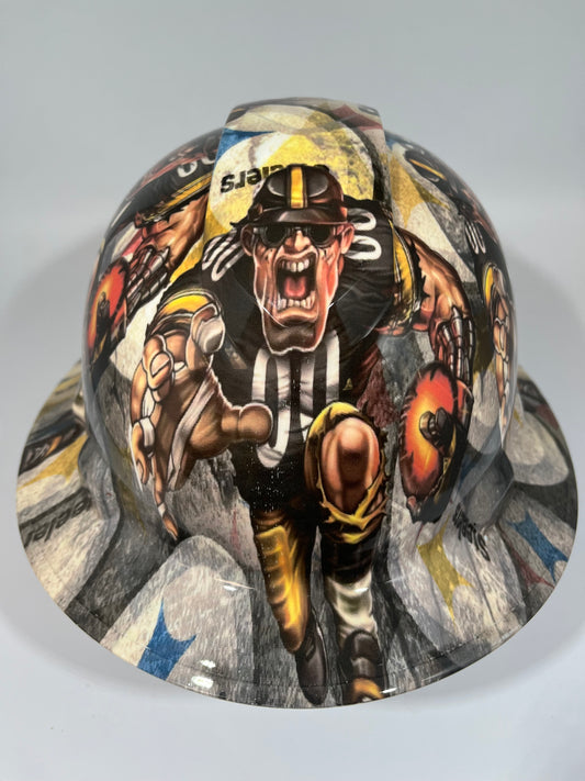Full Brim Hard Hat Hydro Dipped Pittsburg Steelers Fat Head