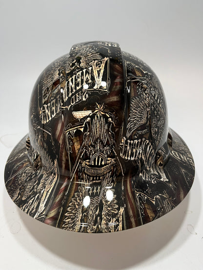 Full Brim Hard Hat Hydro Dipped RIGHT TO BEAR ARMS 2ND AMENDMENT