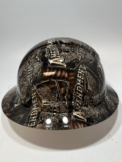 Full Brim Hard Hat Hydro Dipped RIGHT TO BEAR ARMS 2ND AMENDMENT