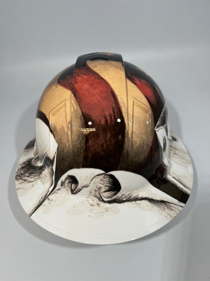 Full Brim Hard Hat Hydro Dipped Rip Tear American Flag