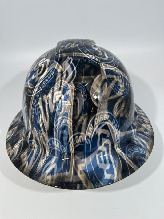 Full Brim Hard Hat Hydro Dipped SAN DIEGO PADRES