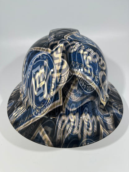 Full Brim Hard Hat Hydro Dipped SAN DIEGO PADRES