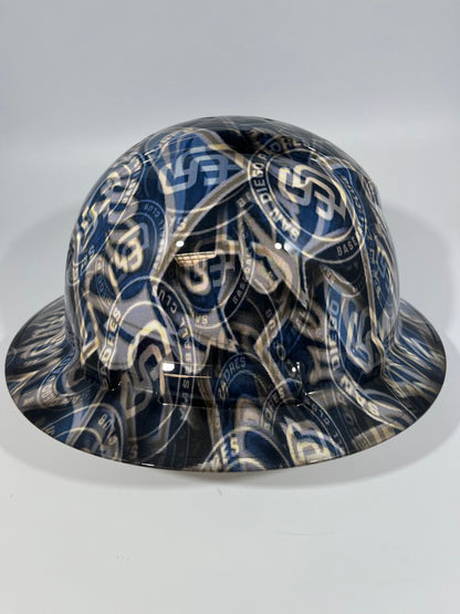 Full Brim Hard Hat Hydro Dipped SAN DIEGO PADRES