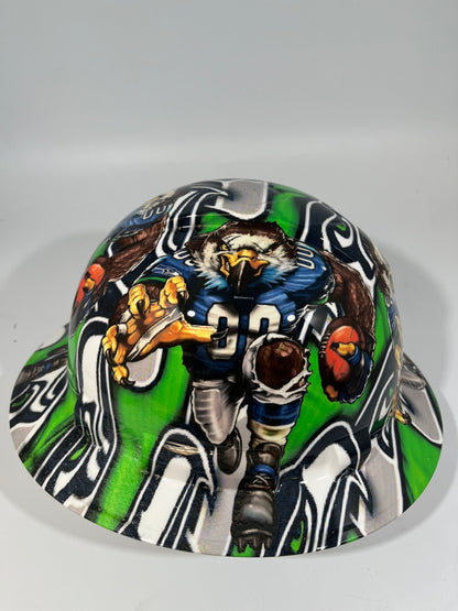 Full Brim Hard Hat Hydro Dipped SEATTLE SEAHAWKS