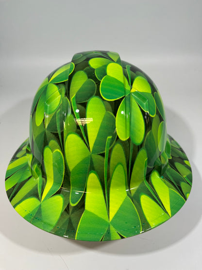Full Brim Hard Hat Hydro Dipped ST PATRICKS DAY IRISH CLOVERS