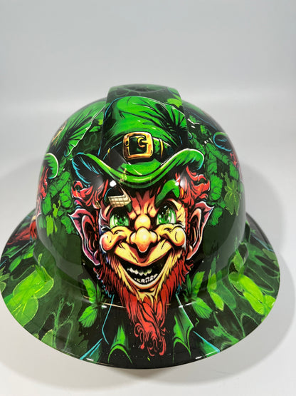 Full Brim Hard Hat Hydro Dipped ST PATRICKS DAY LUCKY LEPRECHAUN