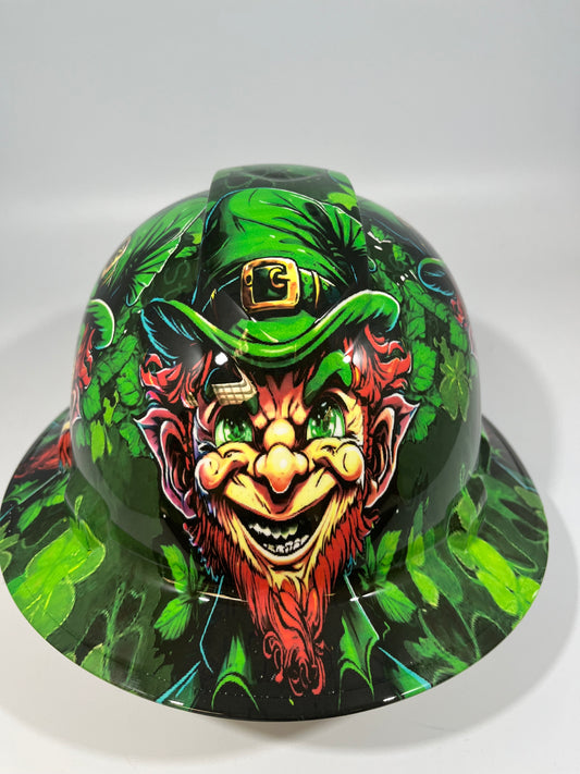 Full Brim Hard Hat Hydro Dipped ST PATRICKS DAY LUCKY LEPRECHAUN