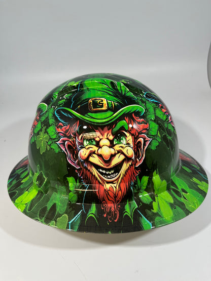 Full Brim Hard Hat Hydro Dipped ST PATRICKS DAY LUCKY LEPRECHAUN