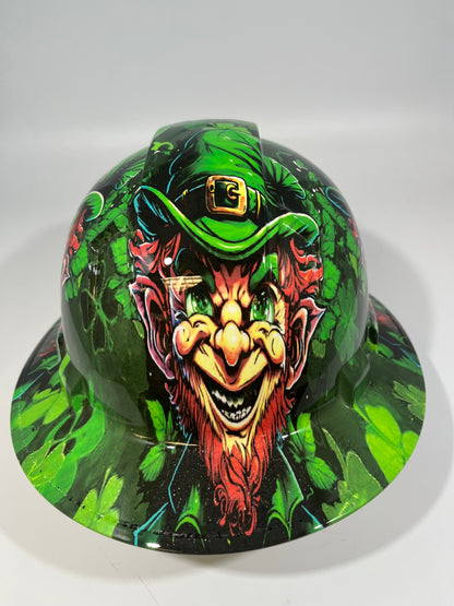 Full Brim Hard Hat Hydro Dipped ST PATRICKS DAY LUCKY LEPRECHAUN