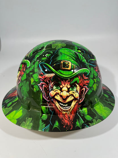 Full Brim Hard Hat Hydro Dipped ST PATRICKS DAY LUCKY LEPRECHAUN