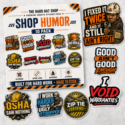 Complete Jobsite Sticker Pack Collection – 8 Packs / 80 Stickers