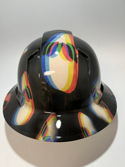 Full Brim Hard Hat Hydro Dipped TRIPPY ALIENS