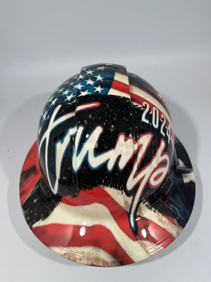 Full Brim Hard Hat Hydro Dipped TRUMP 2024