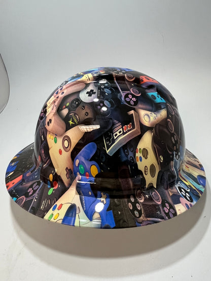 Full Brim Hard Hat Hydro Dipped ULTIMATE GAMER XBOX SEGA NINTENDO