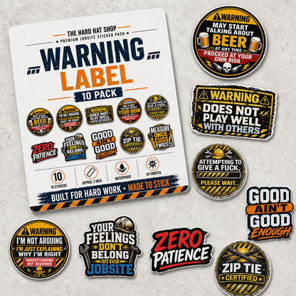 Complete Jobsite Sticker Pack Collection – 8 Packs / 80 Stickers