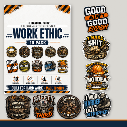 Complete Jobsite Sticker Pack Collection – 8 Packs / 80 Stickers