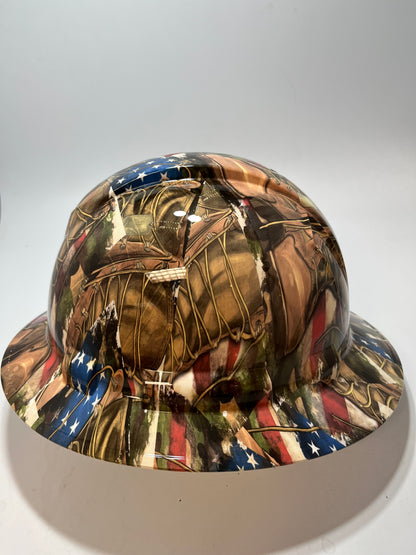Full Brim Hard Hat Hydro Dipped American Soldier