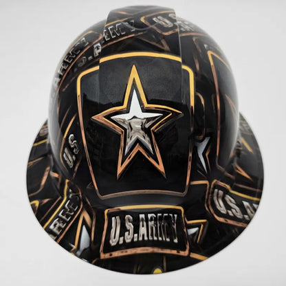 Full Brim Hard Hat Custom Hydro Dipped Army