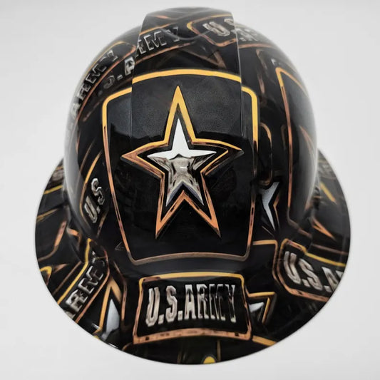 Full Brim Hard Hat Custom Hydro Dipped Army