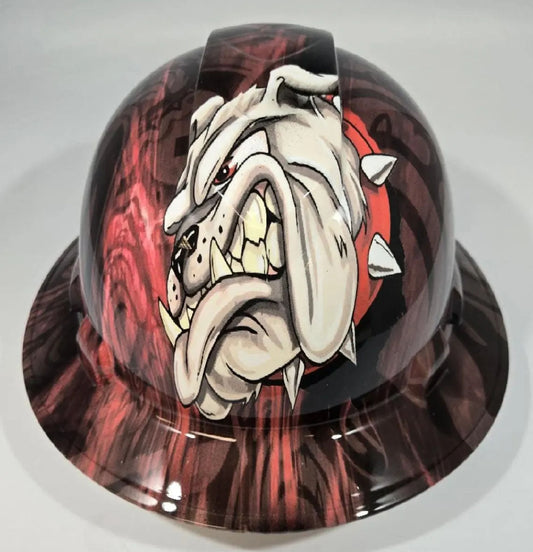 Full Brim Hard Hat Hydro Dipped GEORGIA BULLDOGS