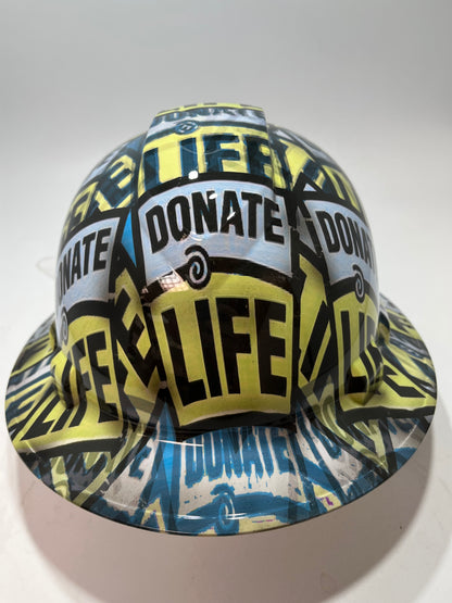 Full Brim Hard Hat Custom Hydro Dipped Donate a Life