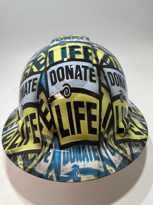 Full Brim Hard Hat Custom Hydro Dipped Donate a Life