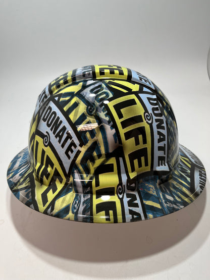 Full Brim Hard Hat Custom Hydro Dipped Donate a Life