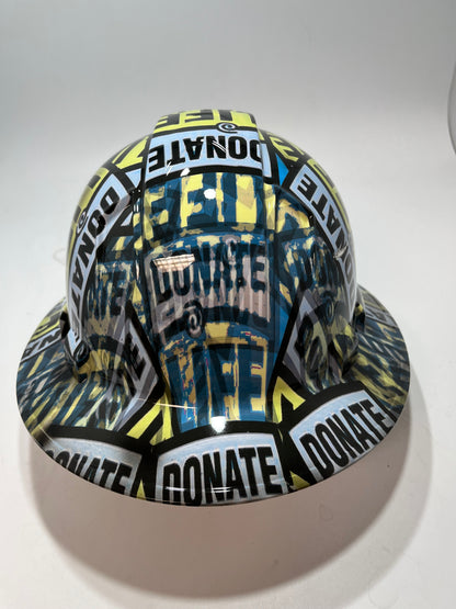 Full Brim Hard Hat Custom Hydro Dipped Donate a Life