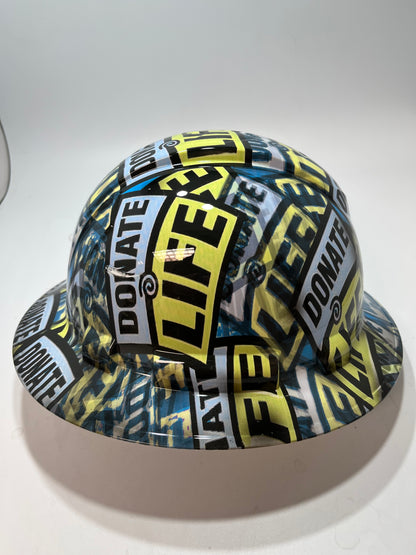 Full Brim Hard Hat Custom Hydro Dipped Donate a Life