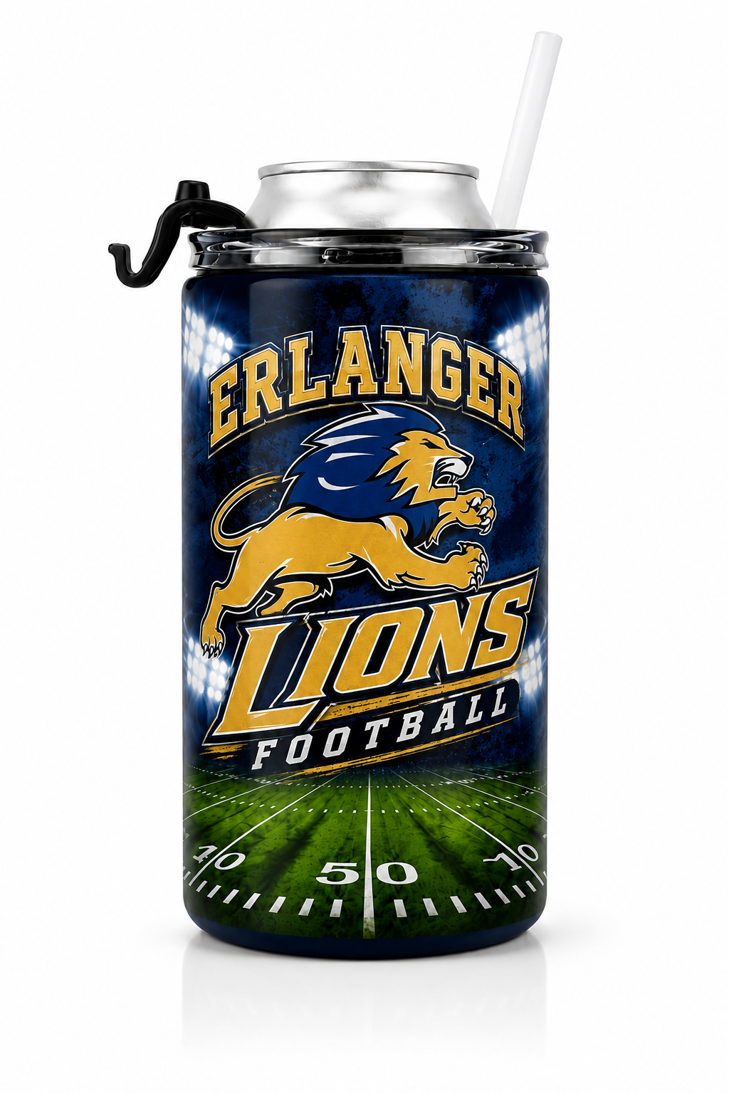 Erlanger Lions Football 4-in-1 can cooler mockup