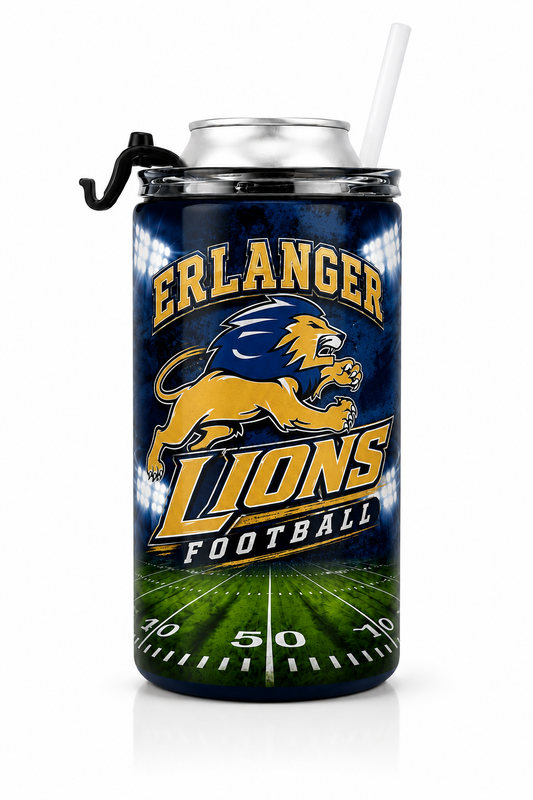 Erlanger Lions Football 4-in-1 can cooler mockup