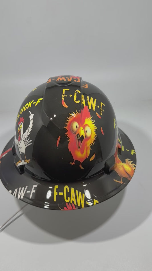 Full Brim Hard Hat Hydro Dipped F-CAW-F