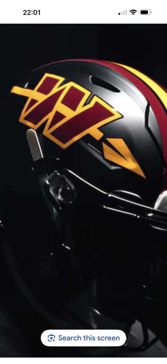 Full Brim Hard Hat Hydro Dipped WASHINGTON COMMANDERS Logo/Stripes