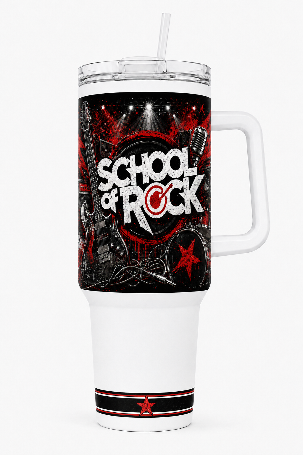 School of Rock Northern Kentucky 40oz handled fundraiser tumbler