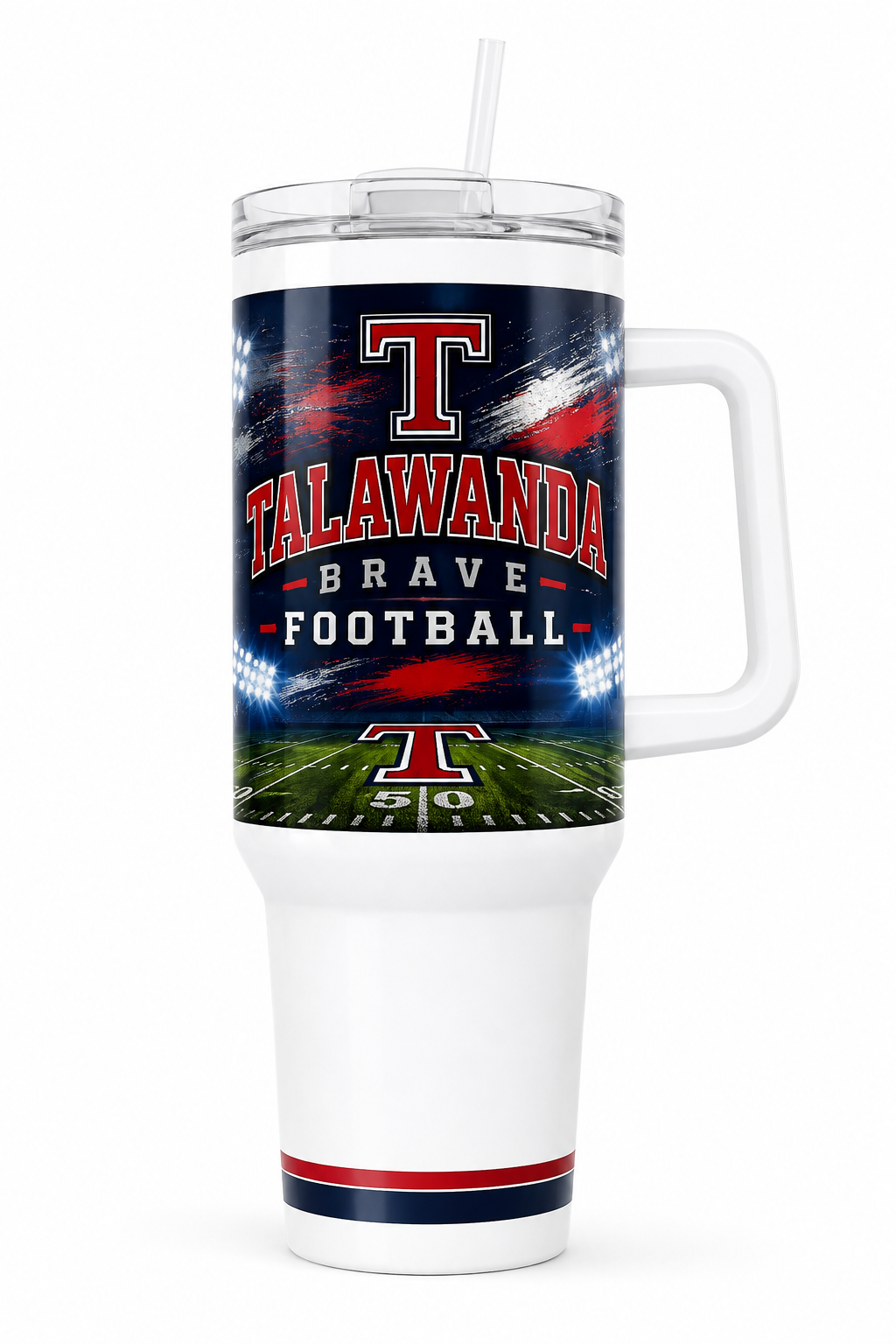 Talawanda Brave Football 40oz handle tumbler