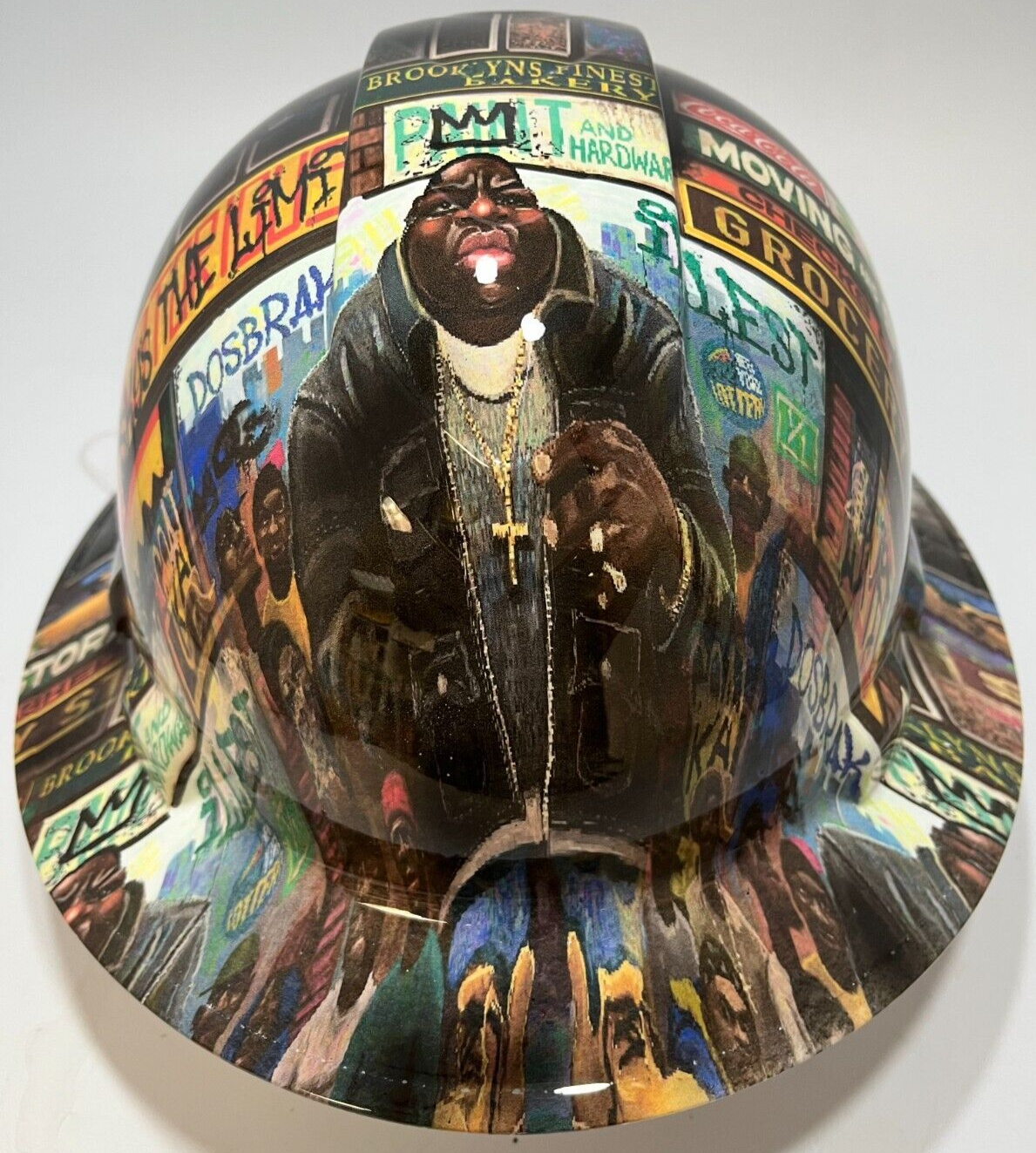 New Full Brim Hard Hat Custom Hydro Dipped NOTORIOUS BIG. Biggie